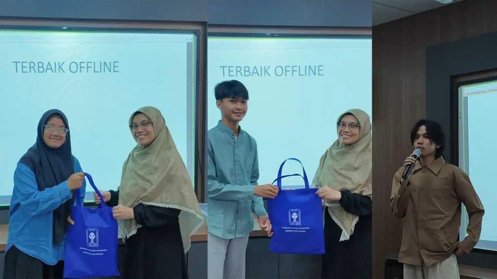 Penyerahan hadiah kepada peserta terbaik Mini Bootcamp Internet of Things Teknik Elektro UII